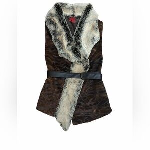 Faux Fur Vest with Belt